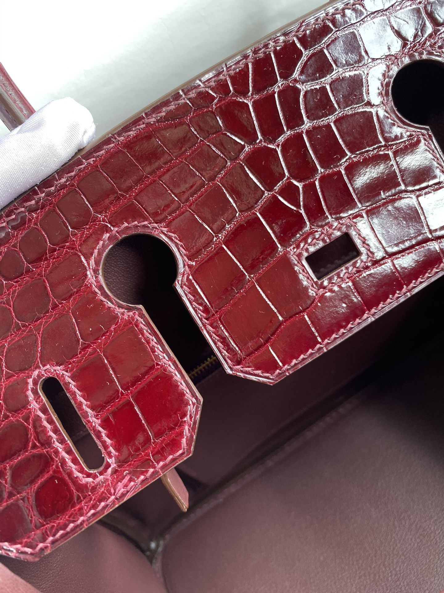 Hermes Birkin 30CM Handmade Bag In Bordeaux Crocodile Niloticus Shiny Skin